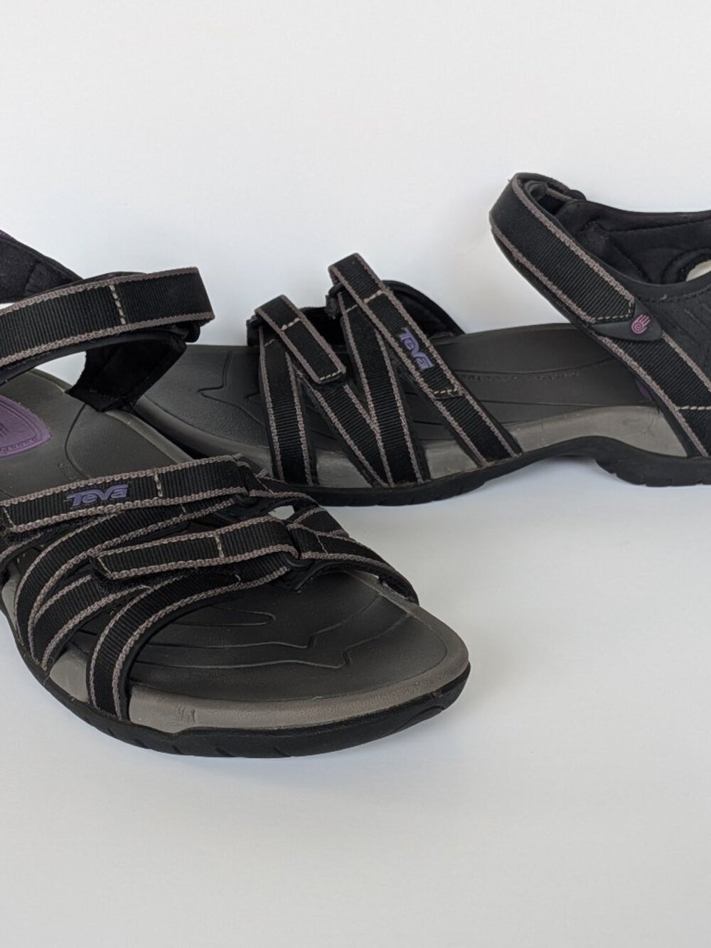 Teva Womens Tirra Black Strappy Sporty Anatomical ShocPad Sandals Size 10